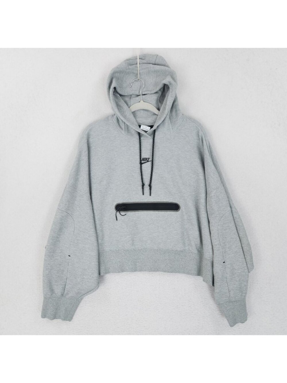 Nike Sweater Womens 2XL Gray Hoodie Sweatshirt Tech Fleece Oversized Cropped